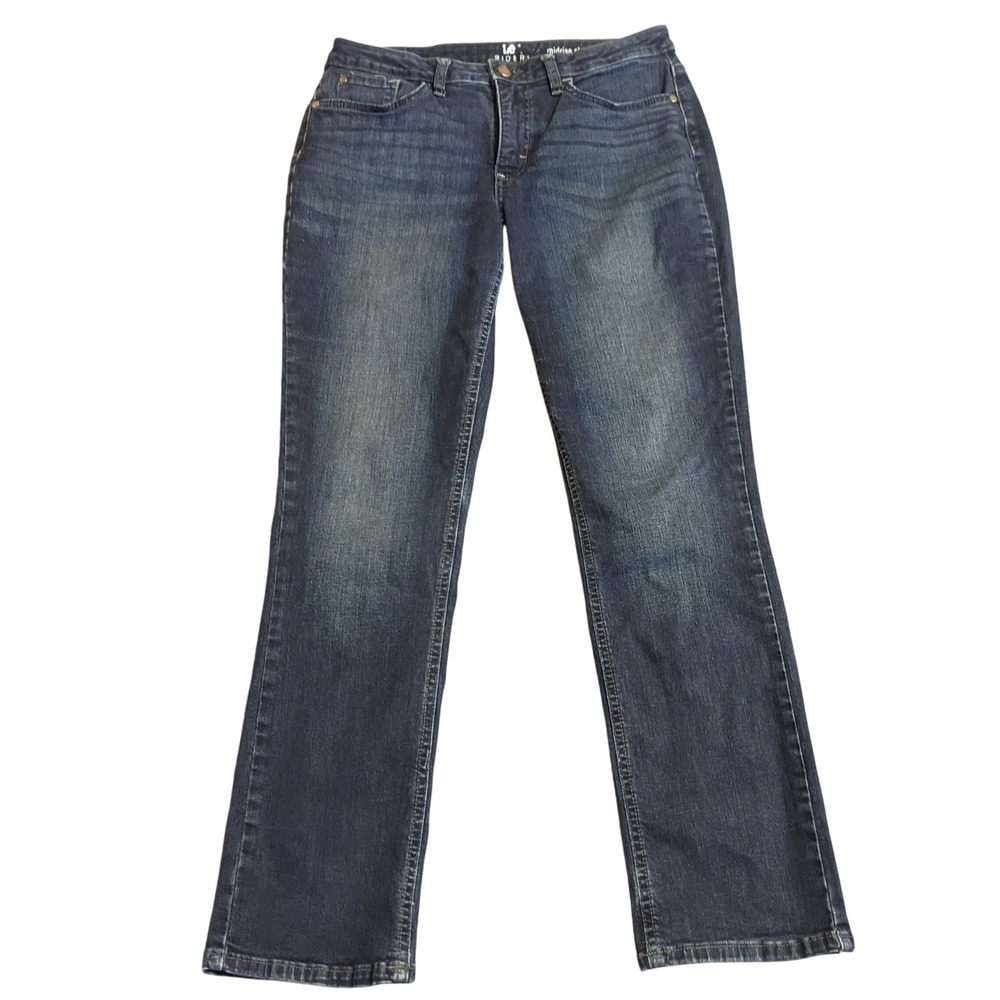 Lee Riders Straight Leg Jeans Womens 10M Blue Midrise Dark Wash Stretch Denim
